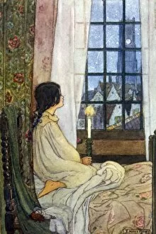 Images Dated 14th January 2013: Young girl watches a falling star
