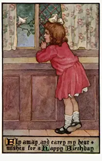 Burd Prints: Young girl at a window