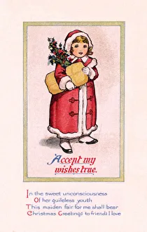 Images Dated 14th September 2020: Young girl at Xmas