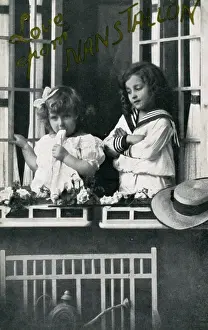 Bodmin Prints: Two Young Girls - Souvenir, Nanstallon, Cornwall
