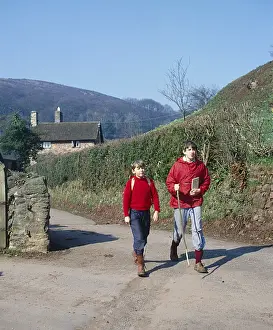 Two young hikers, Exmoor, West Country