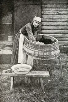 Baltic Prints: Young housewife at work, Republic of Estonia