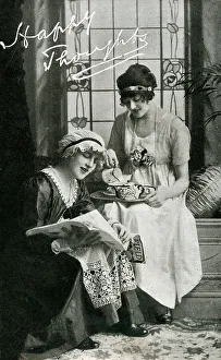 Thoughts Prints: Two young ladies enjoying a cup of tea