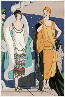 Two young ladies in outfits by Doeuillet and Paul Poiret