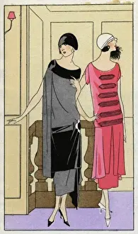 Two young ladies in outfits by Drecoll