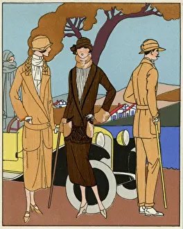 Two young ladies in outfits by Drecoll and Anna