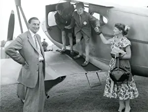 Lads Prints: Two young lads check out de Havilland DH90A Dragonfly, G?