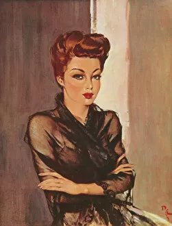 Young lady - arms crossed wearing a sheer black wrap