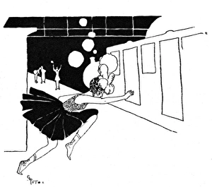 Peto Collection: Young lady dashing to catch the London train
