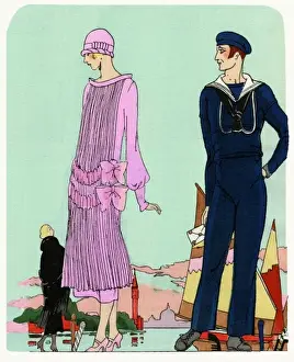 Pleats Prints: Young lady in a dress designed by Anna
