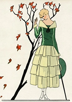 Tone Gallery: Young lady in dress by Paul Poiret