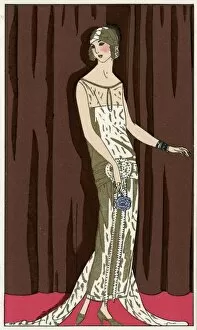 Young lady in evening dress by Jeanne Lanvin