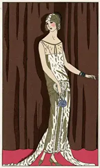 Lanvin Prints: Young lady in evening dress by Jeanne Lanvin
