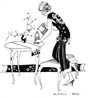 Peto Collection: Young lady filling up a decanter