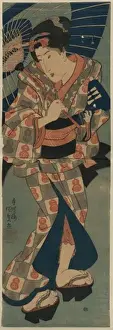 Lessons Prints: Young lady going to her Nagauta music lessons