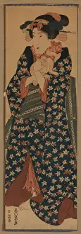 Young lady holding a cat