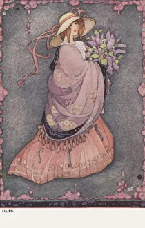 Lilies Gallery: Young lady with lilies