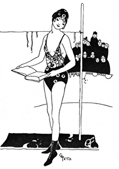 Images Dated 26th July 2016: Young lady shortly fails to walk the tightrope