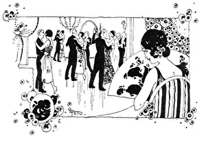 Images Dated 26th July 2016: Young lady watching the couples dancing at a Grand Ball
