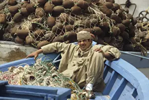 Young man in boat, Tunisia