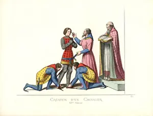 A young man receiving a knighthood, 14th century