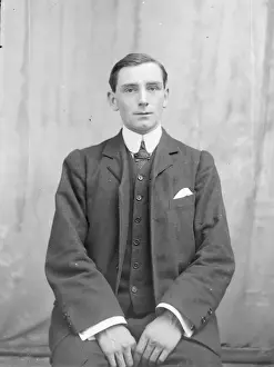 Tie Pin Prints: Young man in studio photo, Mid Wales