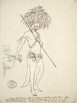 Native People Prints: Young Matabili with head dress