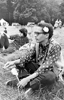 Grassy Collection: Two young men in a field at Woburn Park