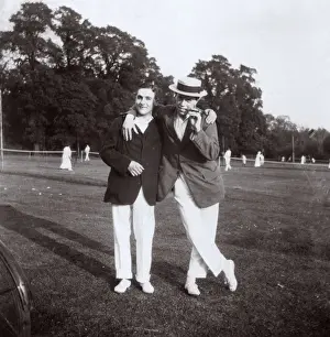 Boater Prints: Young men at Hanger Hill Tennis Club, Ealing, West London