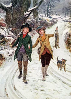 Dadd Prints: Young men returning home in the snow