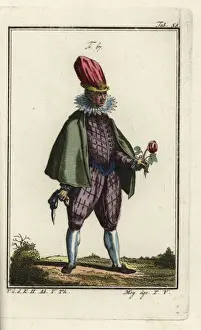 Gallant Prints: Young metropolitan gallant from Italy, 16th century