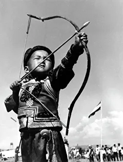 Mongolia Prints: Young Mongolian archer