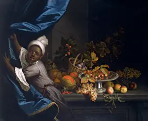 Romanian Prints: A Young Moor with a Still Life of Fruit, by Tobias Stranover