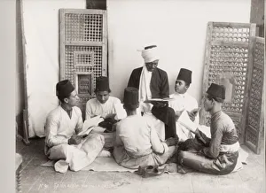 Taught Gallery: Young muslim boys being taught by a teacher, Egypt