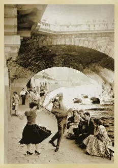 Arches Collection: Young North Africans dancing on the Paris Quais