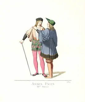 Toque Prints: Young page boys, 15th century