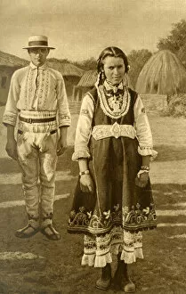 Teenager Collection: Young peasant girl in traditional gala dress, Bulgaria