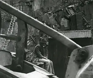 Settle Prints: Young quarryman, Penyrorsedd Slate Quarry, North Wales