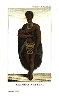 Beaded Collection: Young San woman nursing child, South Africa