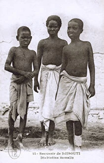 Djibouti Gallery: Three young Somali Boys at Djibouti, East Africa