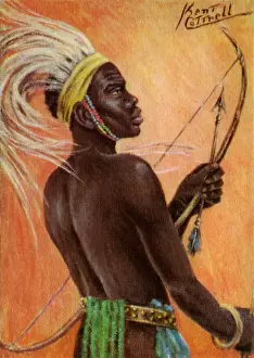 Lamb Prints: Young Tribal African Boy holding Lamb