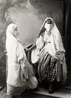 Tunisia Gallery: Young veiled North African women, probably Algeria / Tunisia
