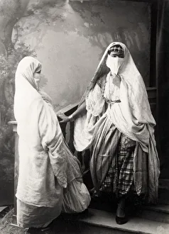 Tunisia Gallery: Young veiled North African women, probably Algeria / Tunisia