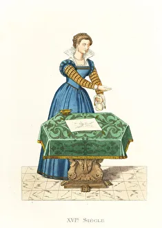 Young Venetian woman separating silk eggs, 16th century