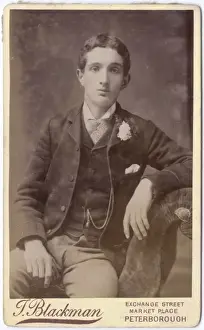 Solemn Prints: Young Victorian man with flower in buttonhole