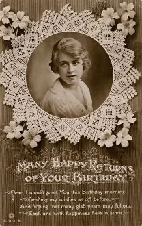 Images Dated 4th January 2012: Young woman on a birthday postcard
