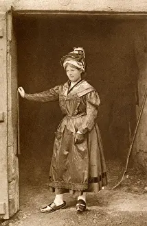 Bourbonnais Prints: Young woman of Bourbonnais region, Central France