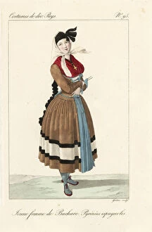 Pyrenees Collection: Young woman of Bujaruelo, Spanish Pyrenees, 19th century