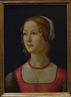 Quattrocento Prints: Young Woman, circa 1490, by Domenico Ghirlandaio