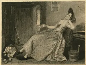 Dreaming Prints: A young woman daydreaming